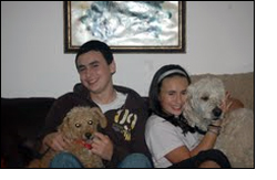 Benji and Rachel Azziza and family pets. 